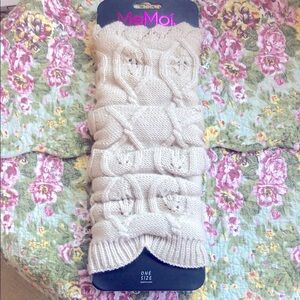 MeMoi Cream Knit Leg Warmers